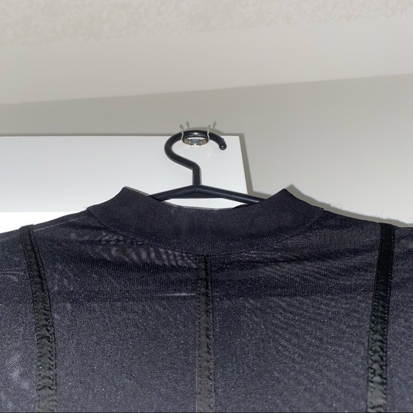 Black See-Through Long-Sleeve Body Suit - Picture 3 of 12